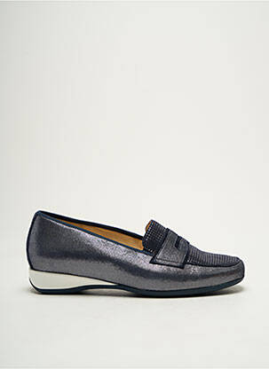 Mocassins tissage satiné talon plat jusqu'à 3cm bleu HASSIA femme