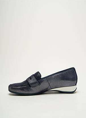 Mocassins tissage satiné talon plat jusqu'à 3cm bleu HASSIA femme