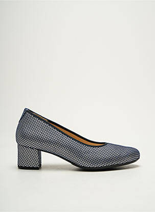 Escarpins tissage satiné talon de 4 à 6cm bleu HASSIA femme