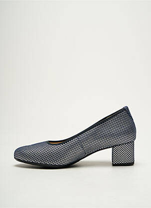 Escarpins tissage satiné talon de 4 à 6cm bleu HASSIA femme