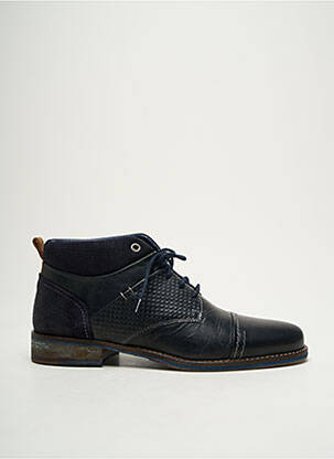 Bottines/boots matière lisse talon bas bleu DREAMWALK homme
