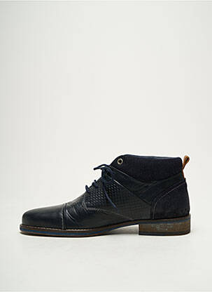 Bottines/boots matière lisse talon bas bleu DREAMWALK homme