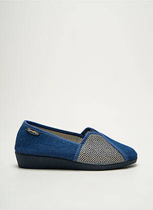 Chaussons/pantoufles impression talon plat jusqu'à 3cm bleu SEMELFLEX femme