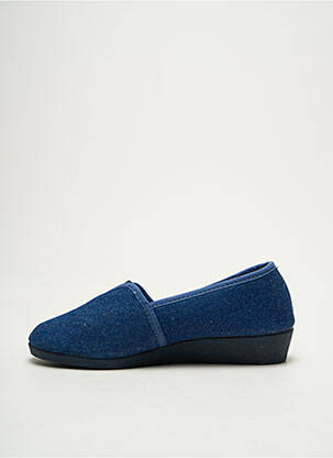 Chaussons/pantoufles impression talon plat jusqu'à 3cm bleu SEMELFLEX femme