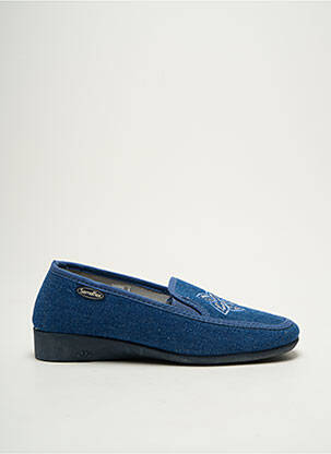 Chaussons/pantoufles bout rond talon plat jusqu'à 3cm bleu SEMELFLEX femme