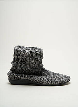 Chaussons/pantoufles bout rond talon plat jusqu'à 3cm gris LA VAGUE femme