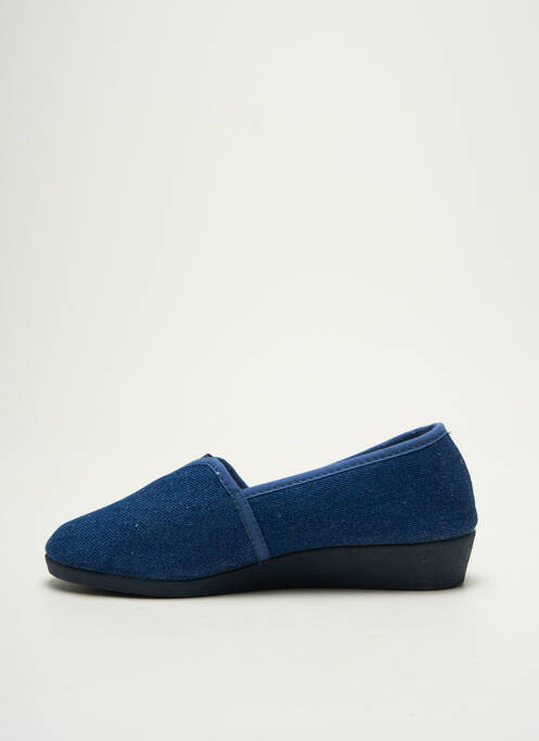 Chaussons/pantoufles impression talon plat jusqu'à 3cm bleu SEMELFLEX femme