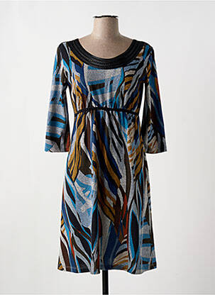 Robe mi-longue manches 3/4 manches 3/4 bleu LO! LES FILLES femme