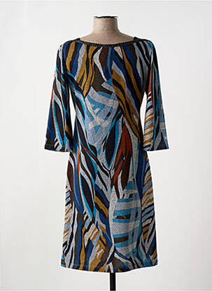 Robe mi-longue manches 3/4 manches 3/4 bleu LO! LES FILLES femme