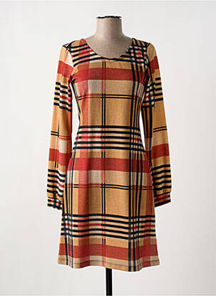 Robe mi-longue manches longues manches longues beige LO! LES FILLES femme