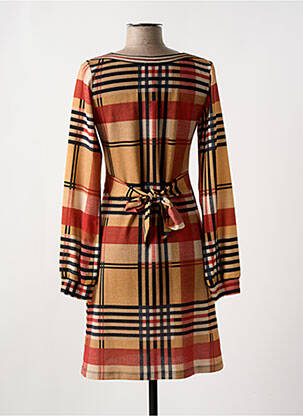 Robe mi-longue manches longues manches longues beige LO! LES FILLES femme
