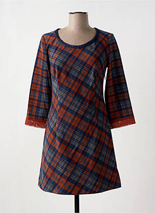 Robe courte manches 3/4 manches 3/4 bleu LO! LES FILLES femme