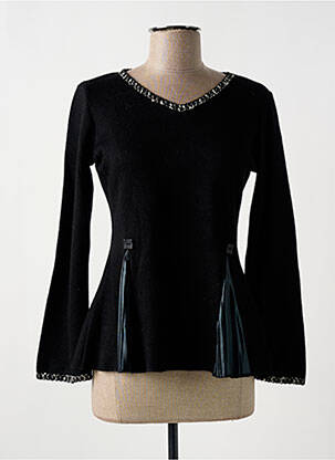 Pull coupe cintrée manches longues noir LO! LES FILLES femme
