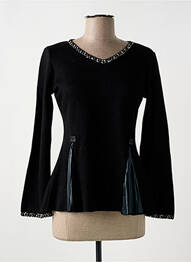 Pull coupe cintrée manches longues noir LO! LES FILLES femme