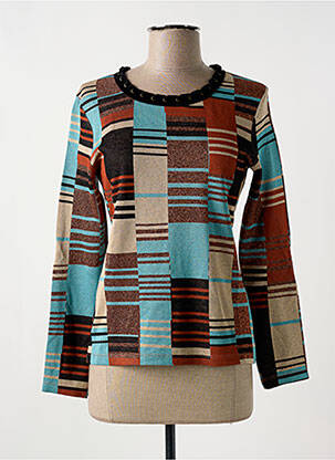 Pull coupe cintrée manches longues bleu LO! LES FILLES femme