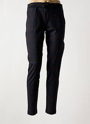 Pantalon slim tissage popeline taille haute bleu LO! LES FILLES femme