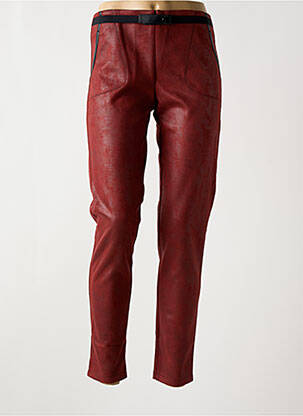Pantalon slim stretch taille haute rouge LO! LES FILLES femme