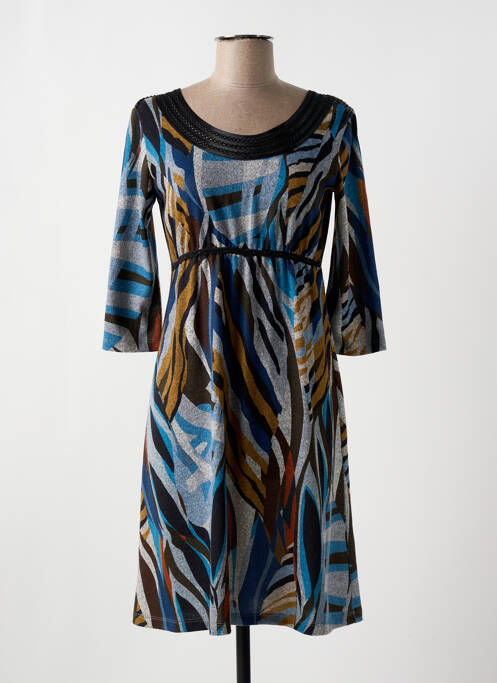 Robe mi-longue manches 3/4 manches 3/4 bleu LOLESFILLES femme