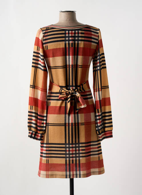 Robe mi-longue manches longues manches longues beige LO! LES FILLES femme