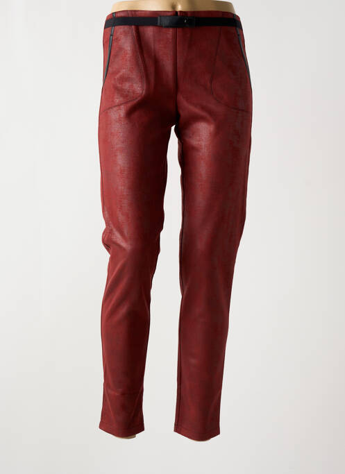 Pantalon slim stretch taille haute rouge LO! LES FILLES femme