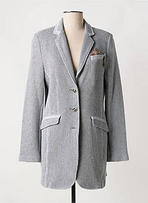 Manteau long coupe cintrée sans capuche gris WHITE LABEL femme