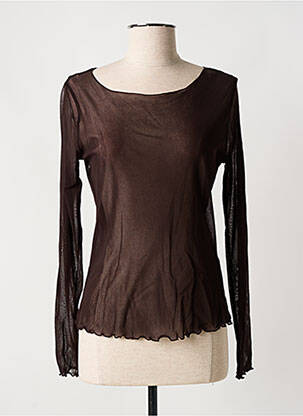 Top stretch manches longues marron ATLANTA femme
