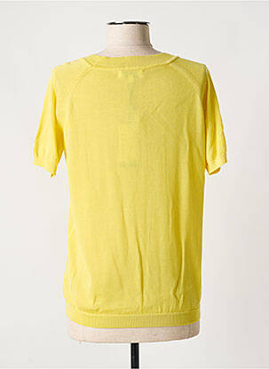Pull stretch manches courtes jaune CRISTINA femme