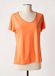 T-shirt col v manches courtes orange GENUINE femme