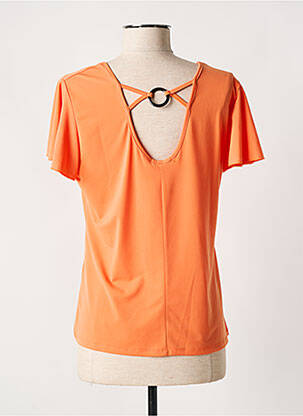 T-shirt col v manches courtes orange GENUINE femme