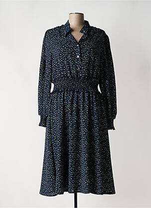 Robe mi-longue manches longues manches longues bleu MARBLE femme