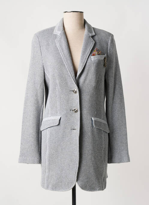 Manteau long coupe cintrée sans capuche gris WHITE LABEL femme