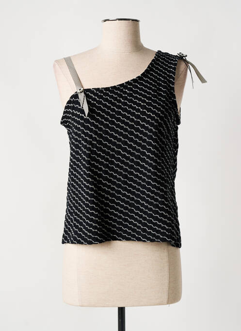 Top tissage jersey sans manche noir LO! LES FILLES femme