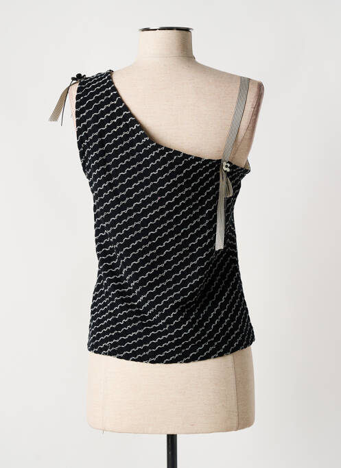 Top tissage jersey sans manche noir LO! LES FILLES femme
