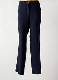 Pantalon droit tissage crêpe taille haute bleu LCDN femme