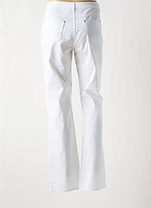 Pantalon droit fermeture zippée sous rabat boutonné taille basse blanc YOULINE femme