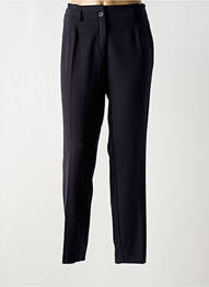 Pantalon chino fermeture zippée sous rabat boutonné taille haute bleu PAZ TORRAS femme