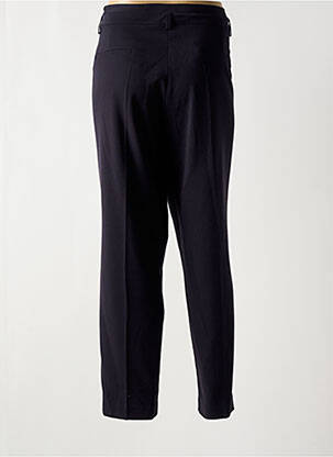 Pantalon chino fermeture zippée sous rabat boutonné taille haute bleu PAZ TORRAS femme