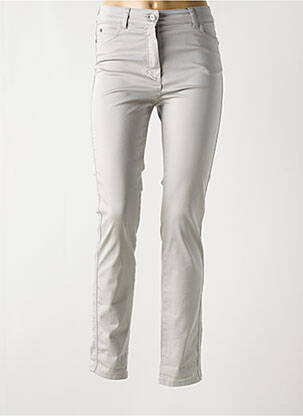 Pantalon slim tissage popeline taille normale gris OLSEN femme