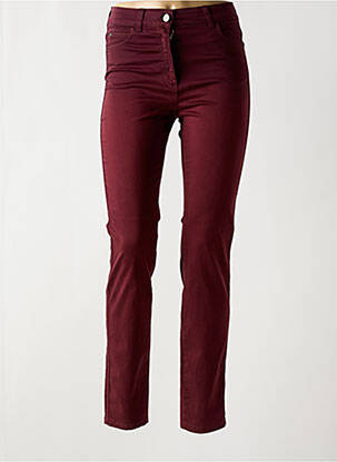 Pantalon slim tissage popeline taille normale rouge OLSEN femme