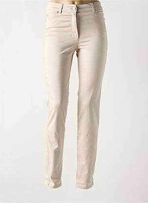 Pantalon slim tissage popeline taille normale beige OLSEN femme
