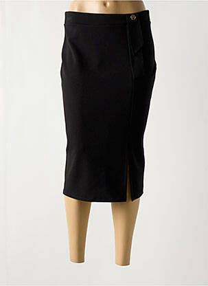 Jupe mi-longue coupe droite noir DANIELA COOL femme