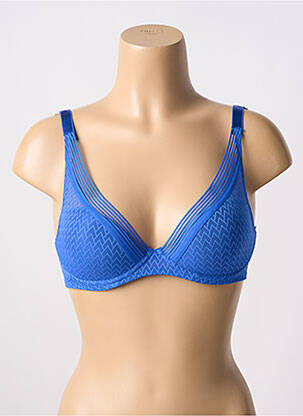 Soutien-gorge effet matière satinée haut soutien-gorge moulé bleu PASSIONATA femme