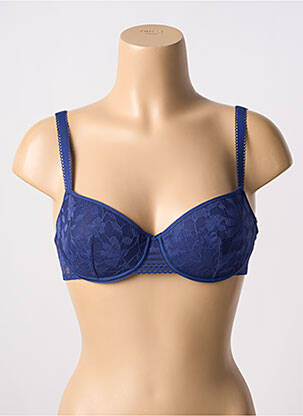 Soutien-gorge effet matière satinée haut soutien-gorge moulé bleu PASSIONATA femme