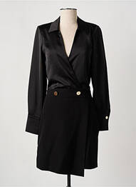 Robe courte manches longues manches longues noir PDK femme