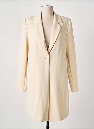 Manteau long coupe cintrée sans capuche beige SURKANA femme