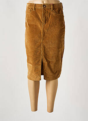Jupe mi-longue stretch marron LA PETITE ETOILE femme