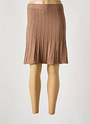 Jupe courte coupe évasée marron CTN COLLECTION femme