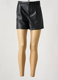 Short tissage simili-cuir taille haute noir LUMINA femme
