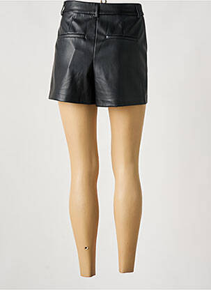 Short tissage simili-cuir taille haute noir LUMINA femme