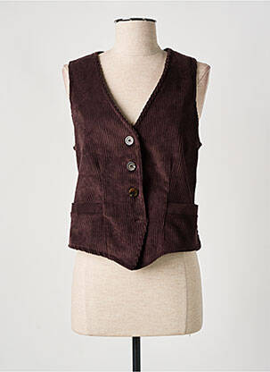 Gilet sans manche marron CTN COLLECTION pour femme